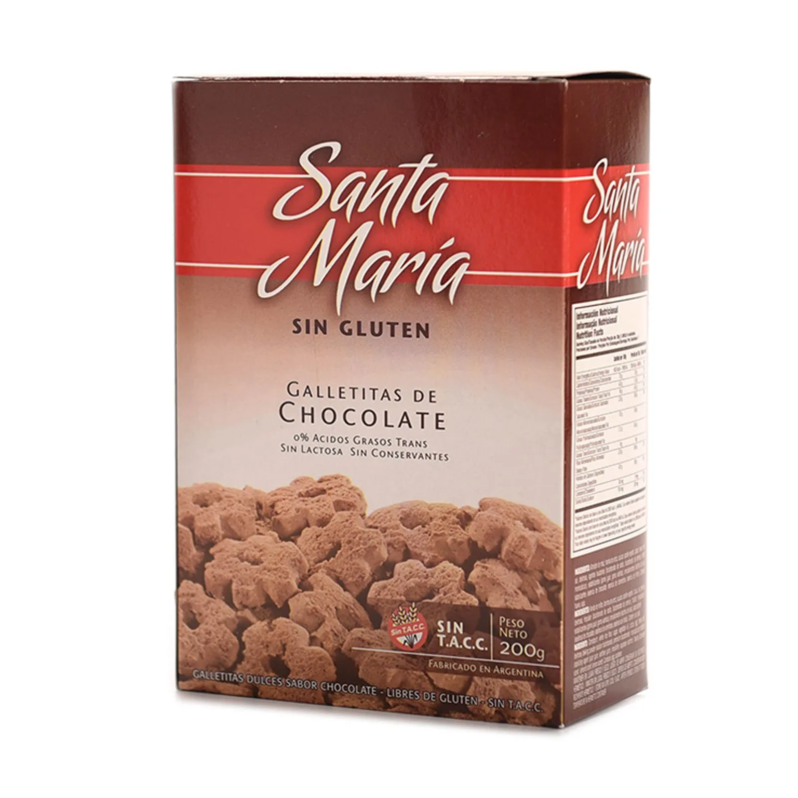 Galletitas Santa María chocolate 200 g. sin TACC