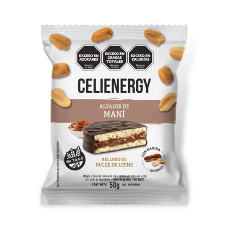 CELIENERGY Alfajor negro de harina de mani sin TACC 50g
