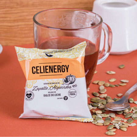 CELIENERGY Alfajor negro de harinas de semilas de zapallo y algarroba sin TACC 50g